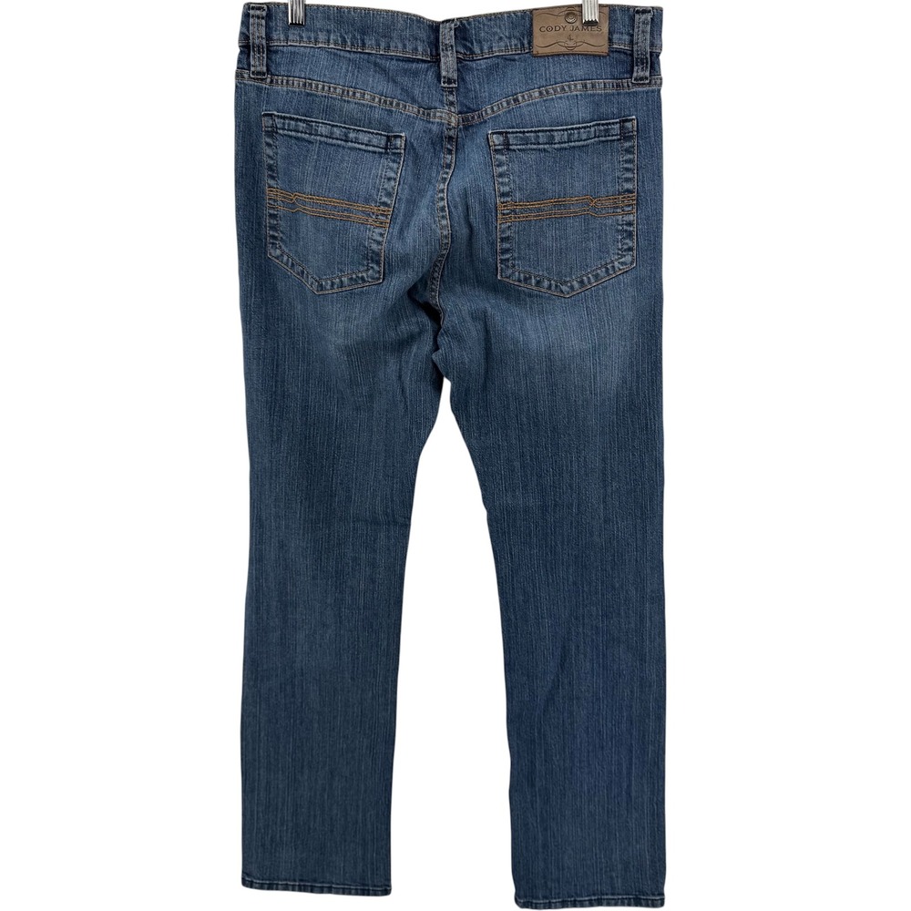 Cody James Mens Straight Leg Jeans Blue Medium Wash Stretch 36W x 34L RN138823